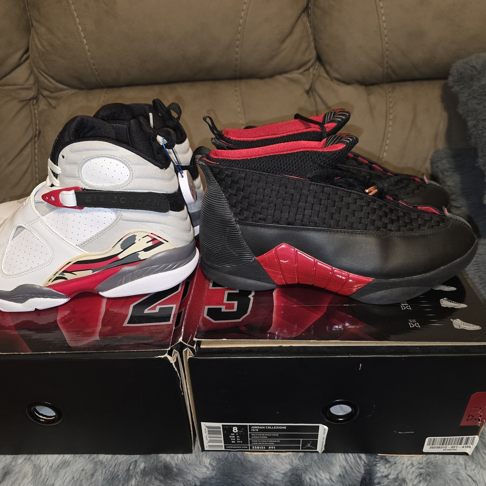 Jordan Men's Shoes in Black, Red, and White